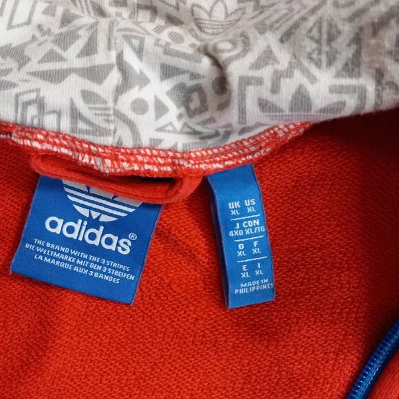 Adidas Originals Red Sleeveless Hoodie Vest (Trefoil Logo) Size XL - Picture 2 of 13